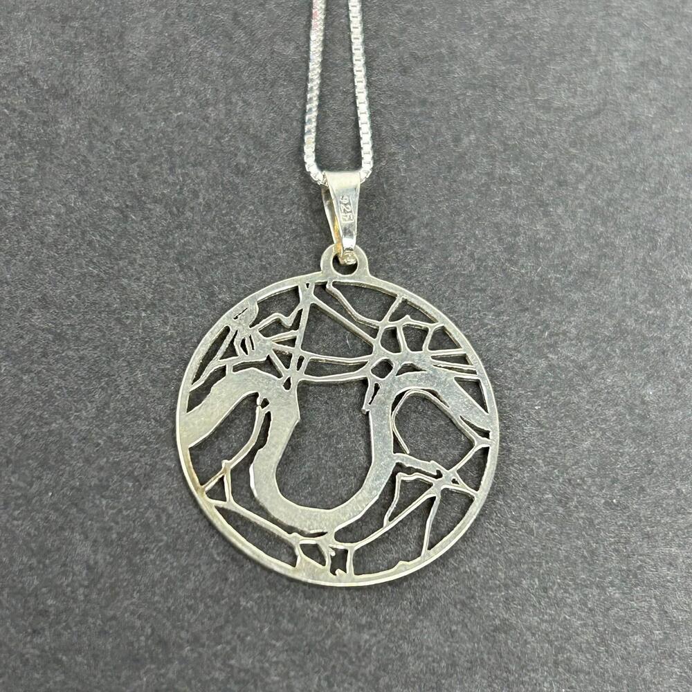 London, England Aerial Map Necklace Solid‎ 925s Silver Map Your Memories